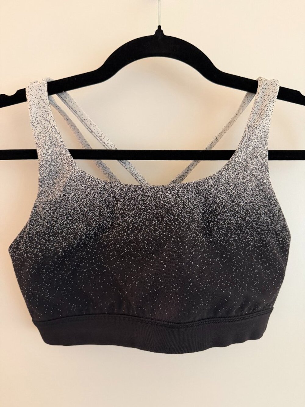 Lululemon Energy Bra Black White Speckled Size 8